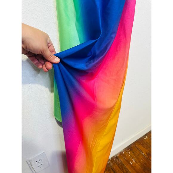 NWT BAOBAB Multicolor Ombre One Shoulder Front Cutout Eliza Maxi Dress Size S - Picture 7 of 16